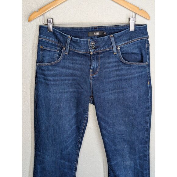 Hudson Beth Mid Rise Baby Boot Jeans Sz 32 Obscurity Dark Wash Flap Pockets - Picture 5 of 10
